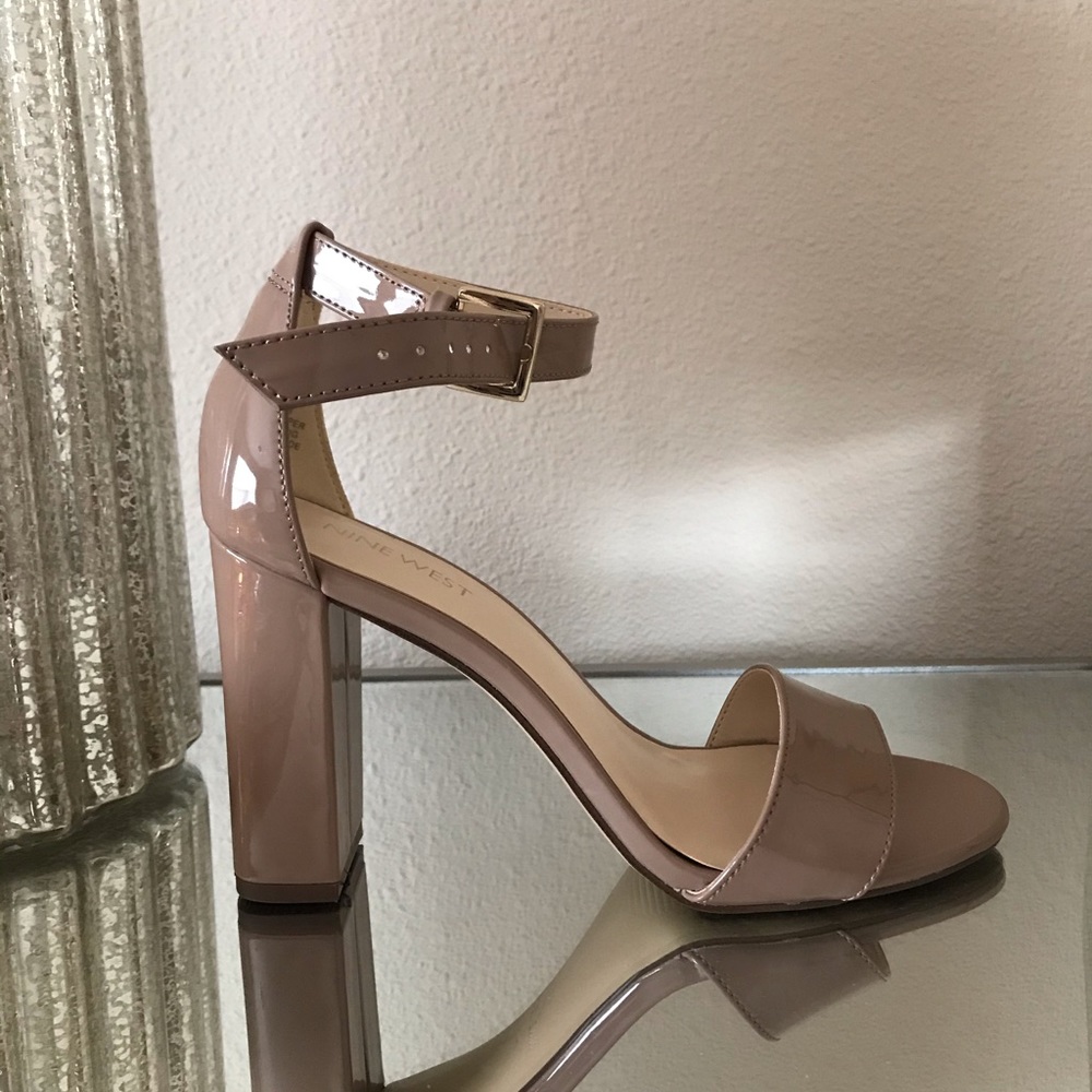 Nude block heels
